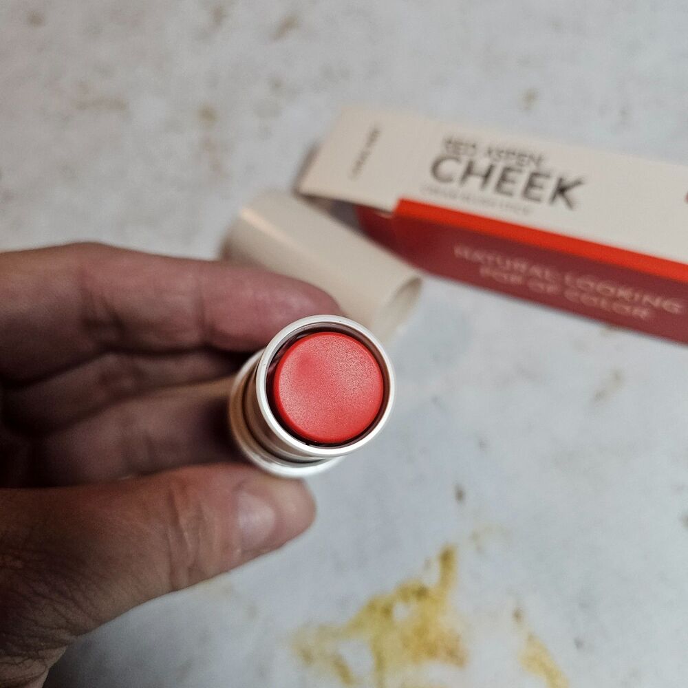 Red Aspen Cheek Cream Blush Stick Coral Red NEW Natural Glow Makeup